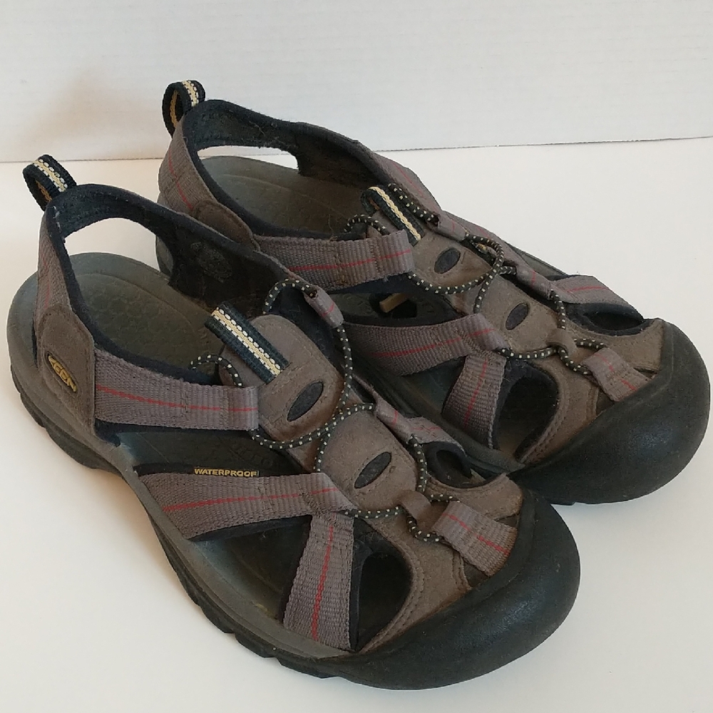 Keen Venice H2 Sandal, Men Size 8.5, Euro 41, Gray And Orange, Waterproof, Hike